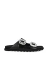Roger Vivier Slidy Viv Crystal-embellished Leather Slides