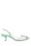 Roger Vivier Virgule Strass Buckle Slingback Pumps In Pvc In 1j67