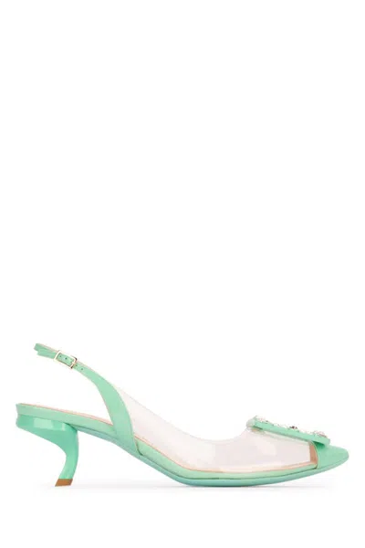 Roger Vivier Virgule 55 Crystal Buckle Slingback Pumps In Pastel