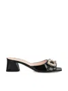 Roger Vivier Bikiviv Crystal-embellished Patent-leather Mules In Black
