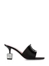 Roger Vivier Cube 75 Crystal-embellished Satin Mules In Black