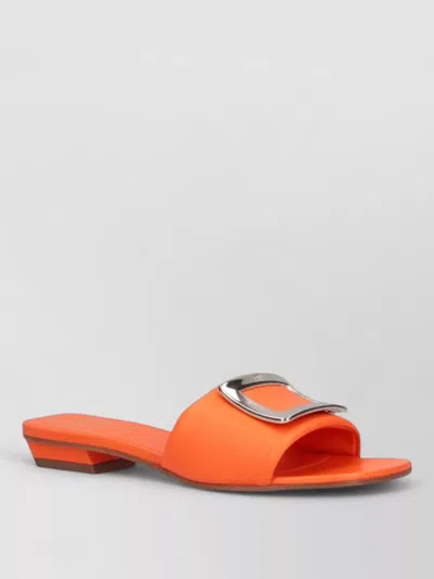 Roger Vivier Bright Sandals In Lamb Leather With Flap Detail In Orange