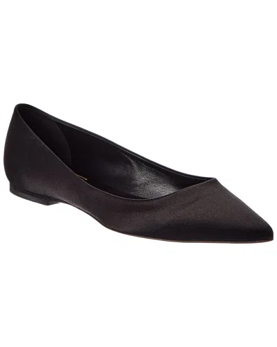 Roger Vivier Satin Ballerina Flat In Black