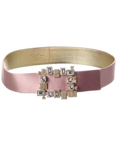 Roger Vivier Satin Belt In Pink
