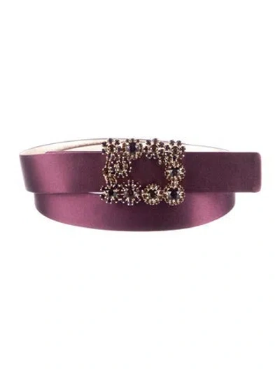 Pre-owned Roger Vivier Satin Belt In Purple