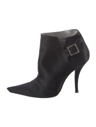Pre-owned Roger Vivier Satin Boots In Black