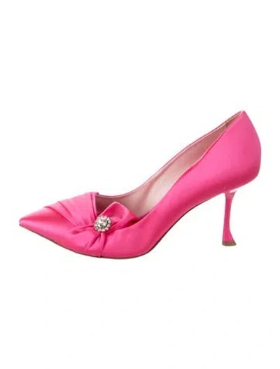 Pre-owned Roger Vivier Satin Bow Accents Pumps In Pink