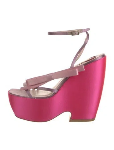 Pre-owned Roger Vivier Satin Bow Accents Sandals In Multi