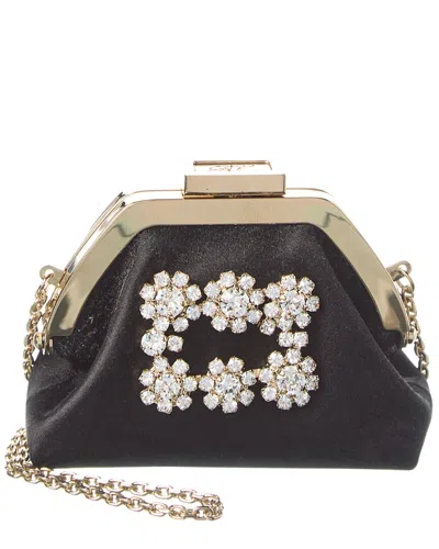 Roger Vivier Satin Coin Purse In Black