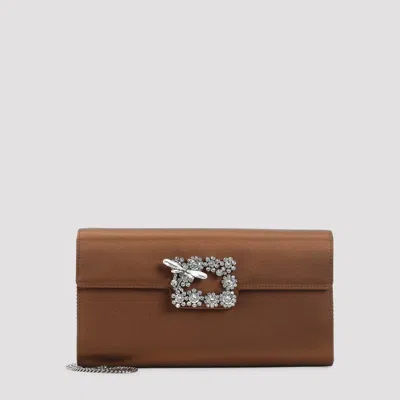 Roger Vivier Satin Crystal-embellished Mini Envelope Bag - 24cm X 12cm X 3.5cm In Red