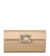 Roger Vivier Satin Efflorescence Envelope Clutch Bag In Beige