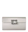 Roger Vivier Satin Efflorescence Envelope Clutch Bag In Sand