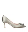 Roger Vivier Satin Efflorescence Pumps 65 In Gold
