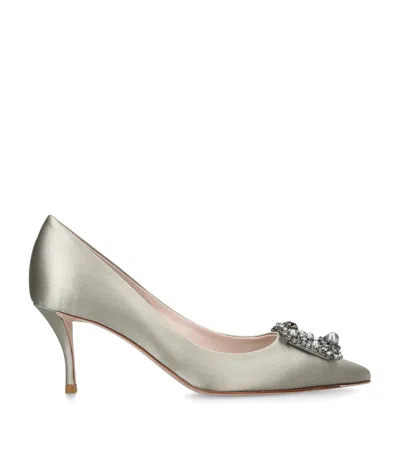 Roger Vivier Satin Efflorescence Pumps 65 In Gold