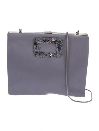 Pre-owned Roger Vivier Satin Evening Bag In Blue