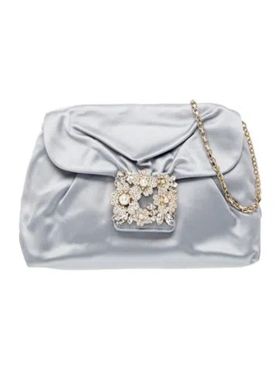 Pre-owned Roger Vivier Satin Evening Bag In Blue