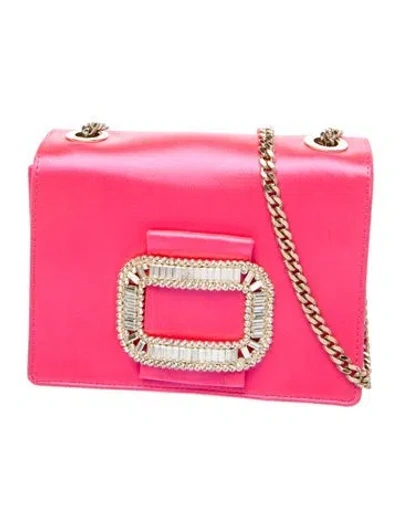 Pre-owned Roger Vivier Satin Evening Bag In Pink