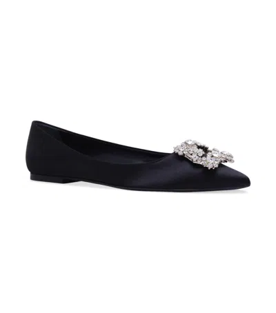 Roger Vivier Satin Flower Strass Ballet Flats