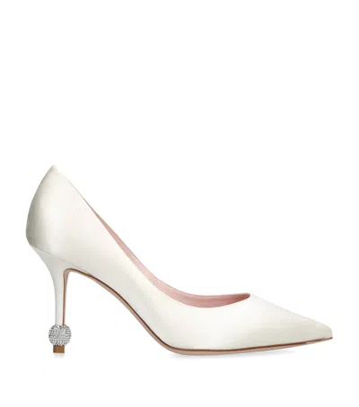 Roger Vivier Satin Marlene Pumps 85 In White