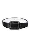 Roger Vivier Satin Pilgrim Belt In Black