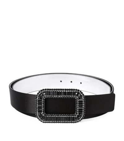 Roger Vivier Satin Pilgrim Belt In Black