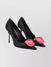 Roger Vivier Satin Pumps Featuring Floral Embellishment In Multi