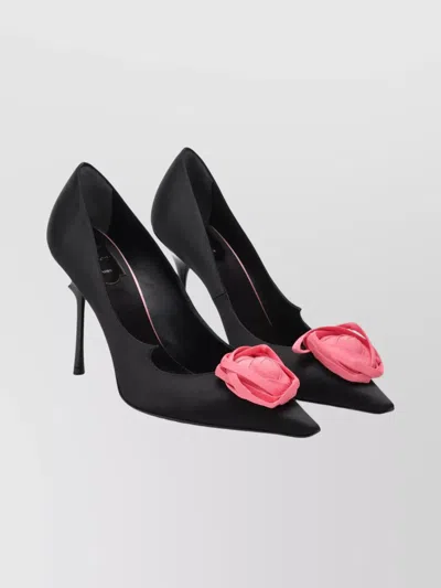 Roger Vivier Satin Pumps Featuring Floral Embellishment In Multi