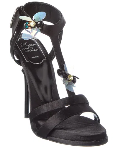 Roger Vivier Satin Sandal In Black