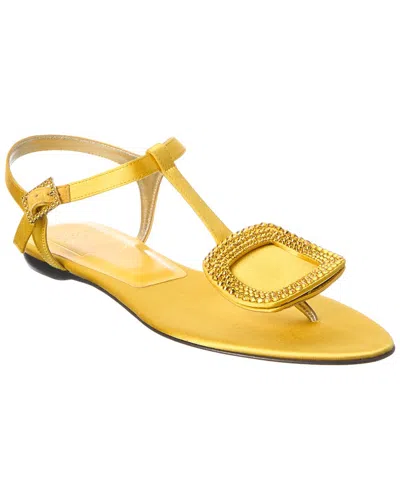 Roger Vivier Satin Sandal In Yellow