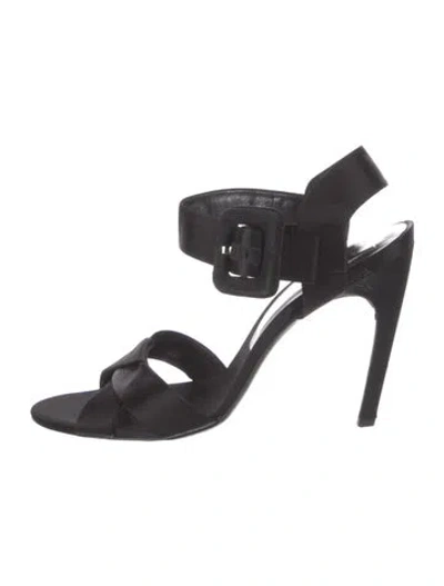 Pre-owned Roger Vivier Satin Sandals In Black