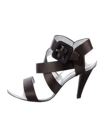 Pre-owned Roger Vivier Satin Sandals In Brown