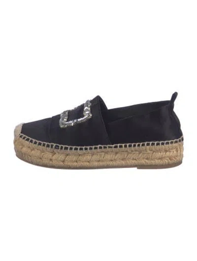 Pre-owned Roger Vivier Satin Sequin Embellishments Espadrilles In Blue