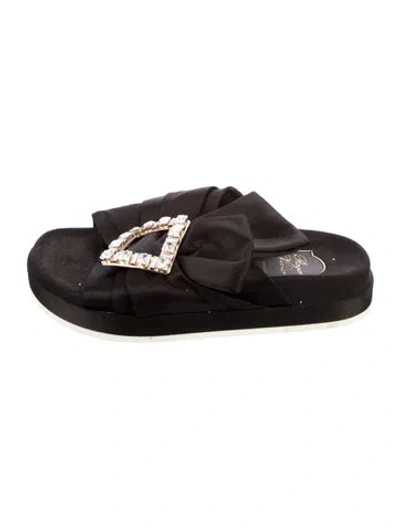Pre-owned Roger Vivier Satin Slides In Brown