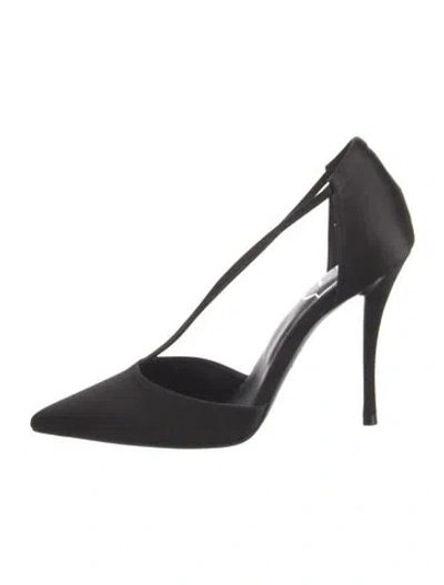 Pre-owned Roger Vivier Satin T-strap Pumps W/ Tags In Black