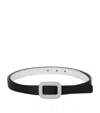 Roger Vivier Satin Viv Choc Strass Belt In Black