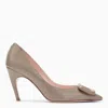 Roger Vivier Woman Pumps Light Brown Size 8 Leather In Gray