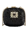 Roger Vivier Sequin Embellished Clutch Bag In Black