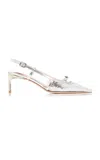 Roger Vivier Small Buckle Slingback Pumps In White