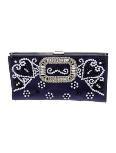 Pre-owned Roger Vivier Sequins Clutch In Blue