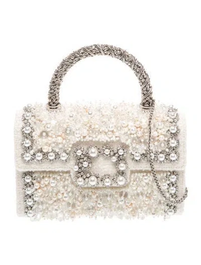Pre-owned Roger Vivier Sequins Jewel Efflorescence Mini In Neutrals