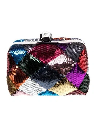 Pre-owned Roger Vivier Sequins Minaudière In Blue