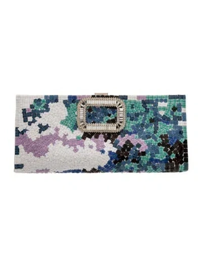 Pre-owned Roger Vivier Sequins Pilgrim Long In Blue