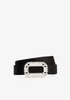 Roger Vivier Sexy Choc Buckle Belt In Satin