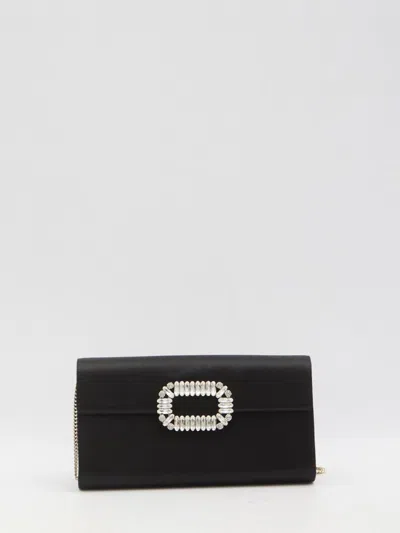 Roger Vivier Sexy Choc Clutch In Black
