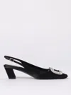 Roger Vivier Belle Vivier Crystal Buckle Slingback Pumps In Black