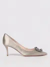 Roger Vivier Efflorescence Pumps In Satin In Silver