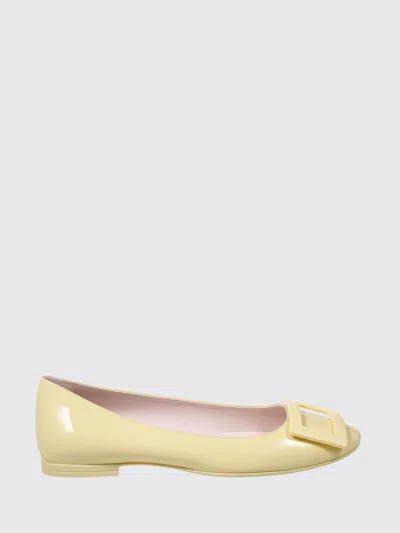 Roger Vivier Gommettine Patent-leather Ballet Flats In Yellow