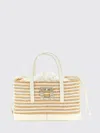 Roger Vivier Rectangular Woven Bag With Decorative Buckle And Versatile Straps In Purple