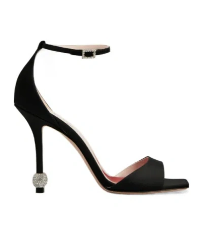 ROGER VIVIER ROGER VIVIER EMBELLISHED SATIN HEEL SANDALS