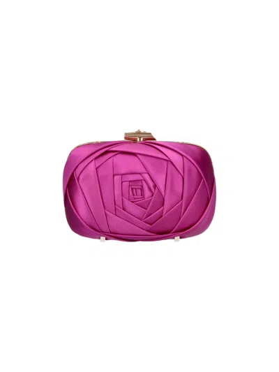 Roger Vivier Silk-viscose Shoulder Bag With Leather & Silk Lining In Pink